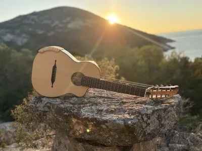 Fertige Gitarre aus der Werkstatt von Florian Brandstätter